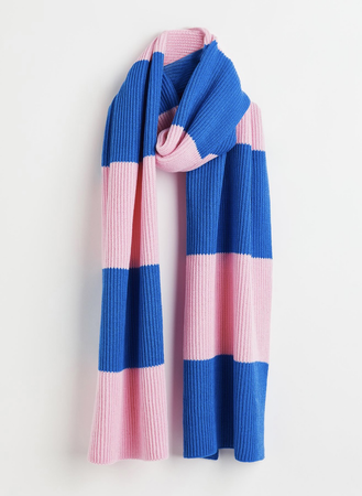 stripe blue pink scarf
