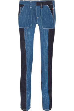 CHLOÉ Two-tone high-rise straight-leg jeans