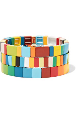 Roxanne Assoulin | Rainbow Brite set of three enamel bracelets | NET-A-PORTER.COM