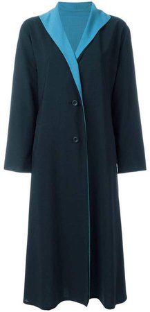 Pre-Owned contrast lapel coat