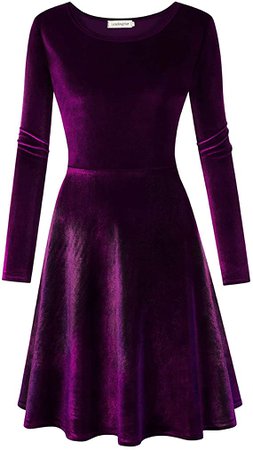 Amazon.com: Leadingstar Women Velvet A-Line Swing Fashion Party Mini Dress (Royal Blue, XL): Clothing