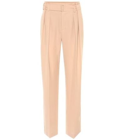 Belted straight-leg pants