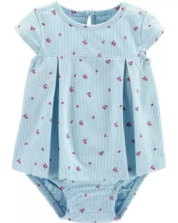 Baby Girl Striped Flower Sunsuit | Carters.com
