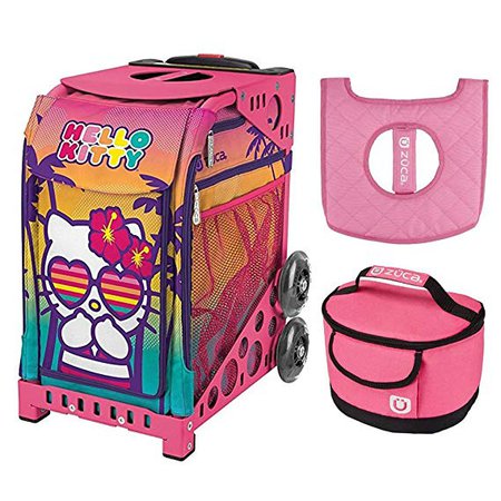 Zuca Hello Kitty Beach Bum Sport Insert Bag w Pink Frame, Gift Lunchbox & Seat