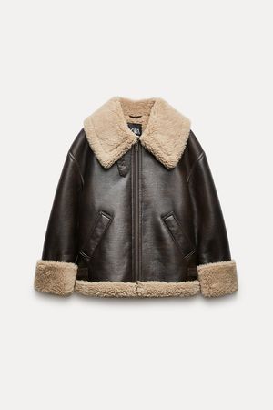 ZW COLLECTION DOUBLE-FACED BIKER JACKET - Brown | ZARA United States