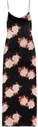 Floral-print Satin Maxi Slip Dress