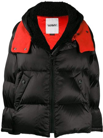 Army oversized puffer coat