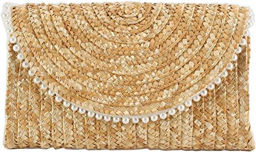 Amazon.com: Straw Clutch Bags for Women Summer Evening Handbags Bride Wedding Purse Vacation Beach Clutch Handmade Woven Envelope Wallet : Clothing, Shoes & Jewelry