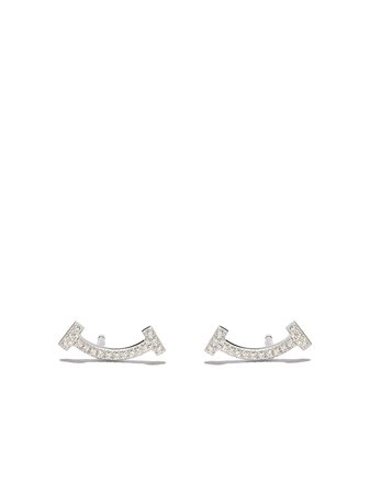 Tiffany & Co. 18Kt White Gold Tiffany T Smile Diamond Earrings 36667168 Metallic | Farfetch