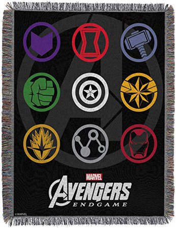 Marvel Avengers Endgame, Symbols, Woven Tapestry Throw Blanket, 48" x 60", Multi-Color: Amazon.ca: Home & Kitchen