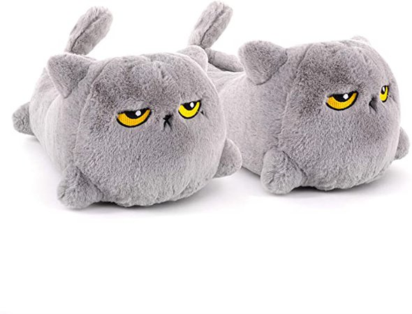 Smoko Grumpy Cat Heated Slippers | USB Plug in Cozy Foot Warmers | Plush and Fluffy: Amazon.co.uk: Sports & Outdoors