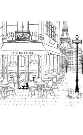 Paris cafe sketch