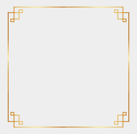 #frame #border #gold #chinese #asian #ftestickers - Simple Gold Border Png, Cliparts & Cartoons - Jing.fm