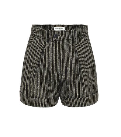 High-Rise Striped Linen-Blend Shorts | Saint Laurent - Mytheresa