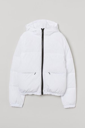 Hooded Puffer Jacket - White - Ladies | H&M US