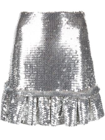 Paco Rabanne Sequinned Pleated Mini Skirt - Farfetch