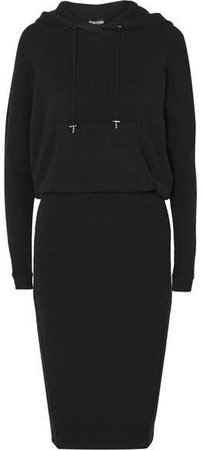 Hooded Ribbed Cashmere-blend Dress - Black