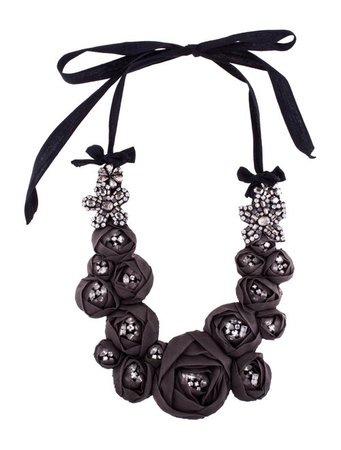 Vera Wang Crystal & Fabric Bib Necklace - Necklaces - VER31189 | The RealReal