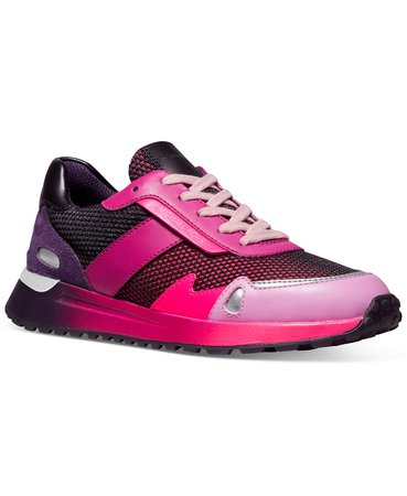 Michael Kors Monroe Trainer Lace Up Sneakers & Reviews - Athletic Shoes & Sneakers - Shoes - Macy's pink