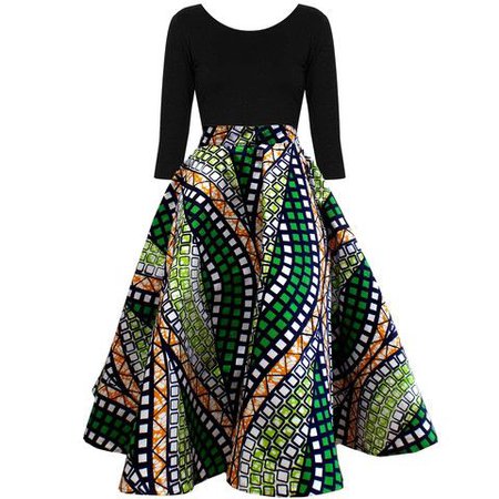 Green African Dress 1