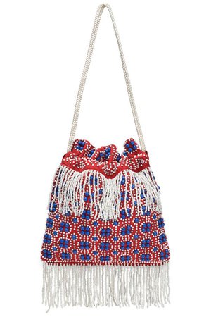 Lance beaded fringed canvas shoulder bag | STAUD | Sale up to 70% off | THE OUTNET