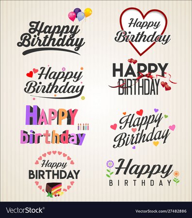 Happy birthday typographic background retro Vector Image