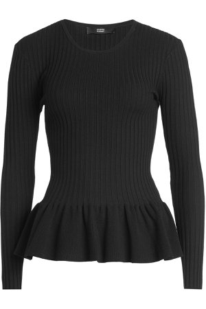 Ribbed Pullover with Peplum Gr. DE 42