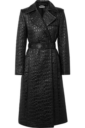 Givenchy | Double-breasted croc-effect shell trench coat | NET-A-PORTER.COM