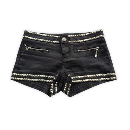guess faux leather low rise studded punk shorts