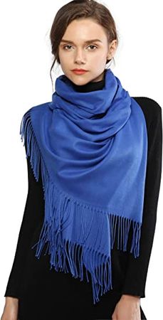 RIIQIICHY Scarfs for Women Winter Blue Pashmina Shawls and Wraps for Evening Dresses Warm Large Scarves Wedding Shawl at Amazon Women’s Clothing store