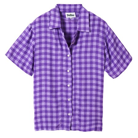Bowling Shirt Gingham - Purple - Holiday The Label