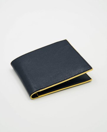 Men’s Wallet – Navy / Yellow - Soofre – Designed by Your Mind.