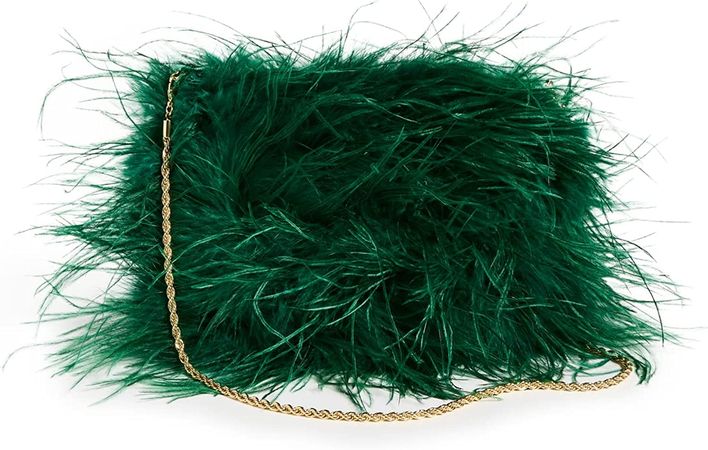 Loeffler Randall Women's Mini Feather Pouch, Emerald, Green, One Size: Handbags: Amazon.com