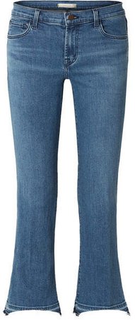 Selena Cropped Mid-rise Bootcut Jeans - Mid denim