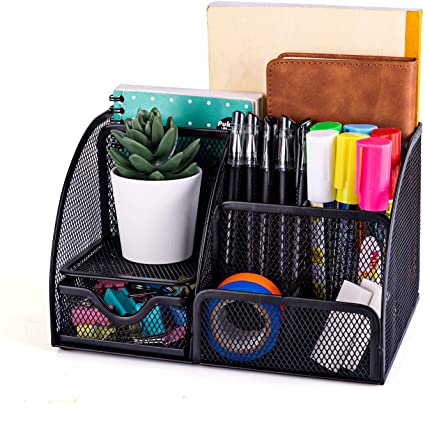 Amazon.com: MDHAND Office Desk Organizer and Accessories, Mesh Desk Organizer with 6 Compartments + Drawer: Home Improvement