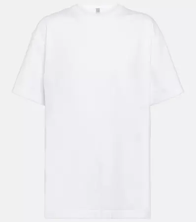 Oversized Cotton Jersey T Shirt in White - Toteme | Mytheresa