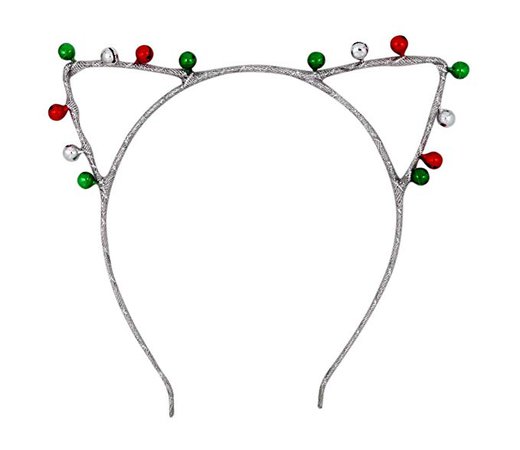 Jingle Bells Christmas Cats Ears Headband Accessory: Health & Personal Care