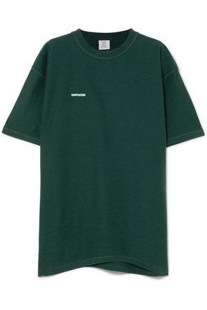 Vetements | Oversized embroidered cotton-jersey T-shirt | NET-A-PORTER.COM