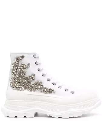 Alexander McQueen Crystal Embellished Boots - Farfetch