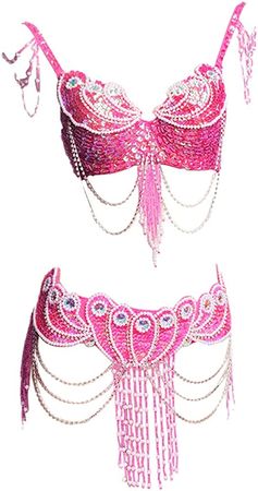 Amazon.com: ROYAL SMEELA Belly dance Costume Set Professional For Women Carnival Bellydance Bra and Belt, Hot Pink, Medium : Clothing, Shoes & Jewelry