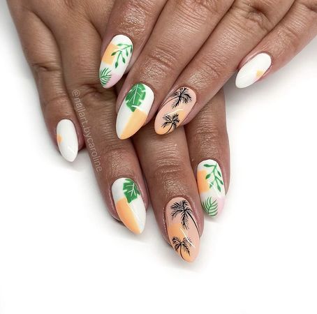 32+ Tropical Nails Perfect for Your Vacation - ♡ July Blossom ♡