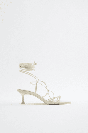 cream heel sandals