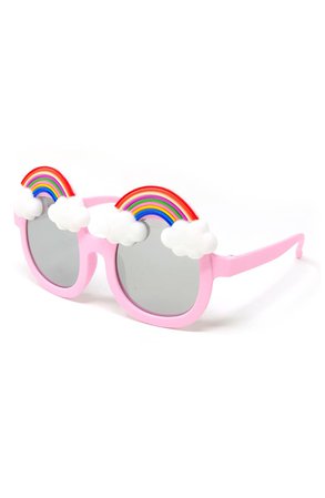 Loose Leaf Eyewear Rainbow Mirrored Sunglasses (Baby) | Nordstrom