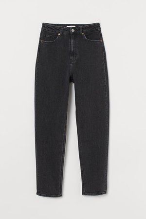 Slim Mom High Ankle Jeans - Black/washed - Ladies | H&M US
