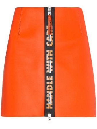 Heron Preston Leather Mini Skirt With Zip - Farfetch