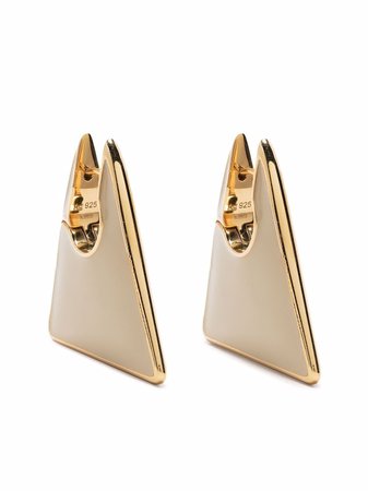 Bottega Veneta triangle enamel earrings - FARFETCH