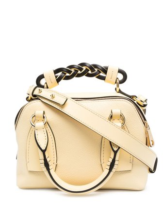 Shop yellow Chloé small Daria tote bag with Express Delivery - Farfetch