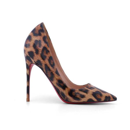 JESSICABUURMAN - KAIRE Leopard Patent Leather Red Sole High Heel Stilettos Pumps - 12cm