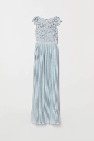 Pleated Maxi Dress - Turquoise