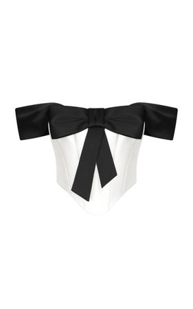 Bow-Embellished Satin Corset Top By Rozie Corsets | Moda Operandi